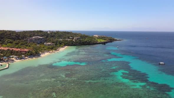 Drone footage of the beautiful Roatan island, Honduras. West Bay side.