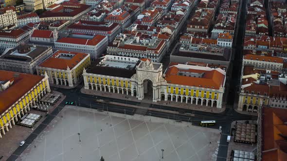 Lisbon in Portugal, aerial drone cityscape view 4k