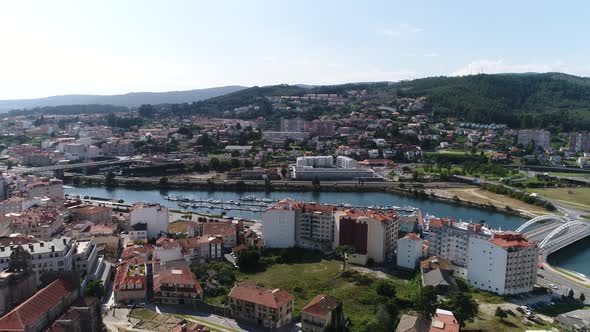 Aerial Drone Footage of Pontevedra Galicia Spain