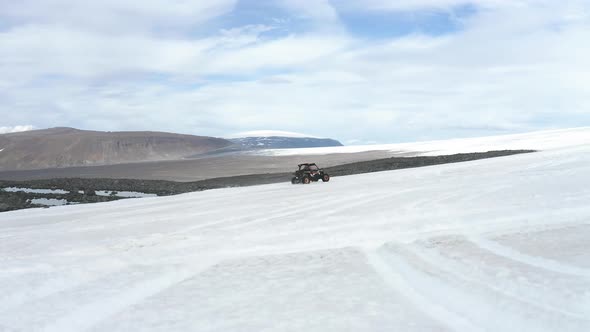 Beautiful Icy Landscape Of Langjokull In Iceland - wide shot