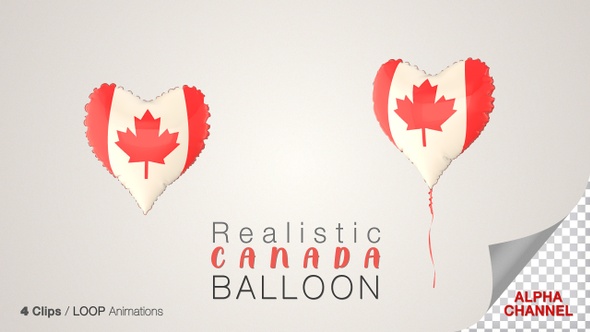 Canada Heart Shape Balloons