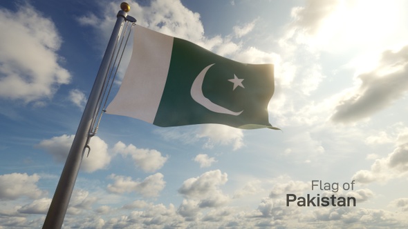 Pakistan Flag on a Flagpole