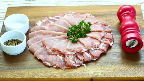 Raw fresh meat pork