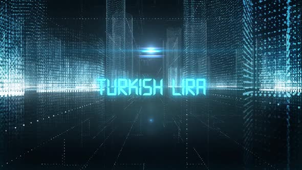 Skyscrapers Digital City Currency Turkish Lira