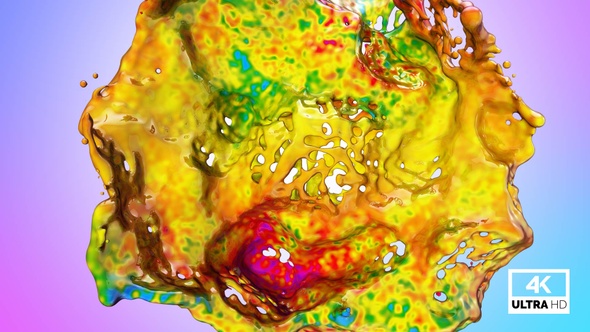 Multicolor Paint Drops And Splashing