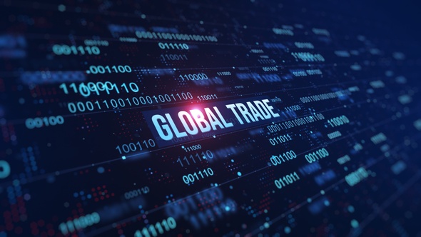 Global Trade Digital Binary Code Background