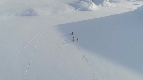 Snowmobile Pull Skiing Arctic Majestic Landscape