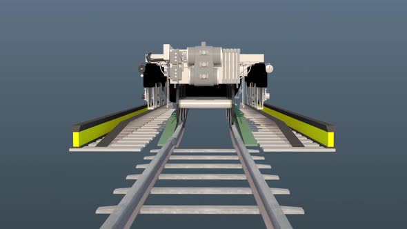 Train bogie contraction, 3D Graphics animation video.