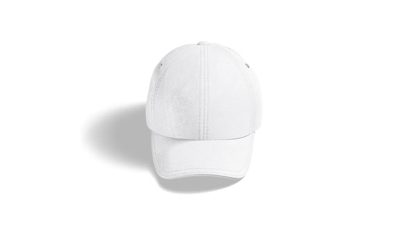 Blank white baseball cap, looped rotation