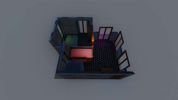 Isometric placement of the bedroom