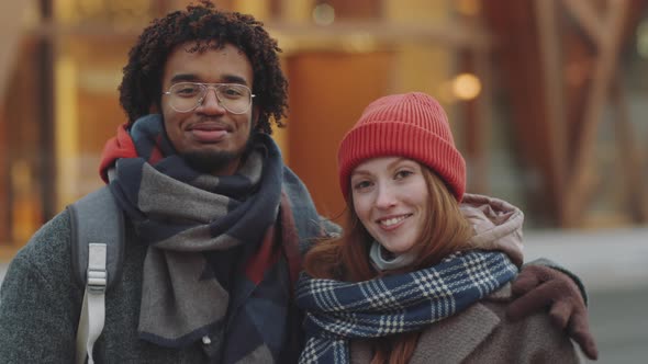 Portrait of Beautiful Multiethnic Couple on Street