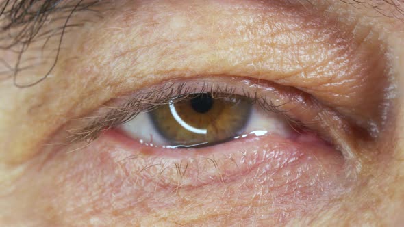 The Eye of an Elderly Man Close Up