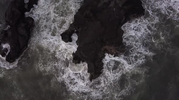 Waves are Breaking on Rocky Shore