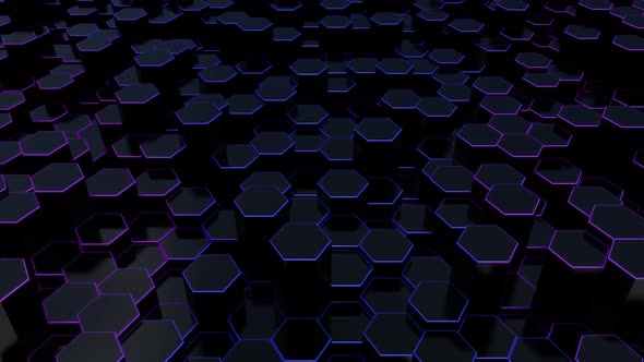 Loop 3d Background Of Hexagons