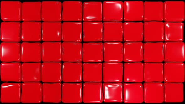 Red soft cubes randomly moving pattern. Jelly cubes warping. Abstract Boxes 3d render. Abstract