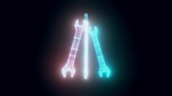 Wrenchs Hologram Rotating 4k alt