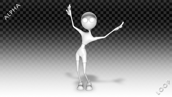 3D Man Character - Cartoon Night Dance