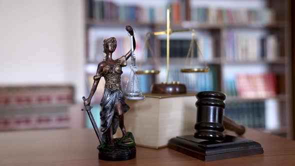 Scale of Justice Judge Gavel and Legal Lawyer Books