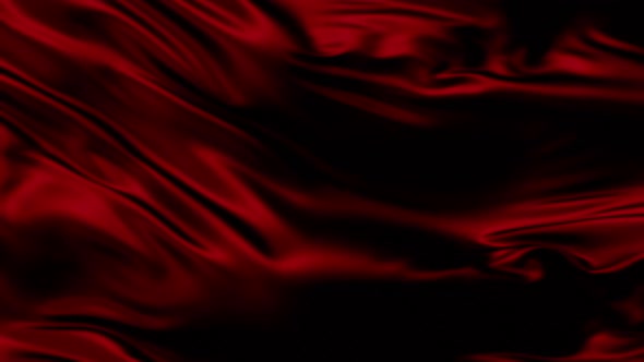 Wavy Red Silk Fabric. Luxury Background. Slow Motion.