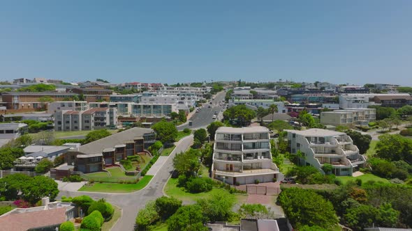 Apartment Houses and Hotels Around Multilane Road in Urban Borough