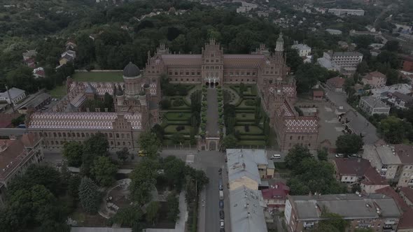 Drone Footage of the Gorgeous University in Chernivtsi Ukraine
