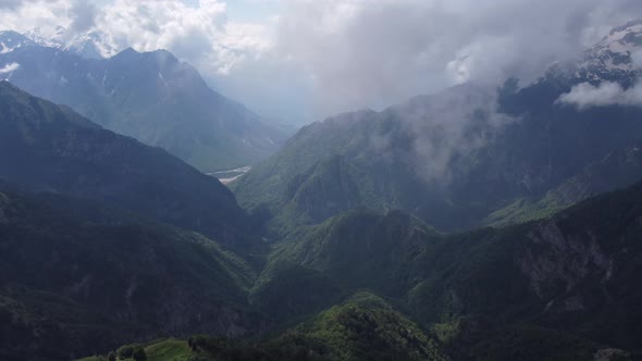 Incredible Views in the Albanian Alps Summer's Day in Albania in the Mountains Morning View of