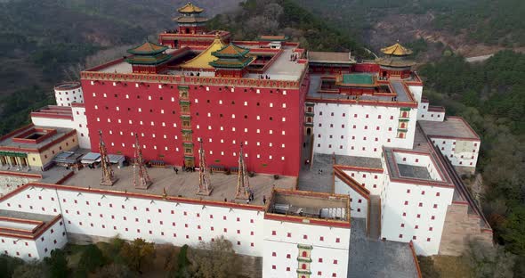 Aerial View of The Putuo Zongcheng Buddhist Temple, Chengde, China