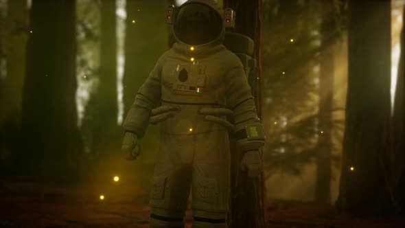 Lonely Astronaut in Dark Forest