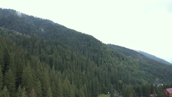 Nature of Ukraine: Carpathian Mountains Slow Motion. Aerial View