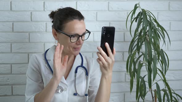 Doctor with a smartphone.