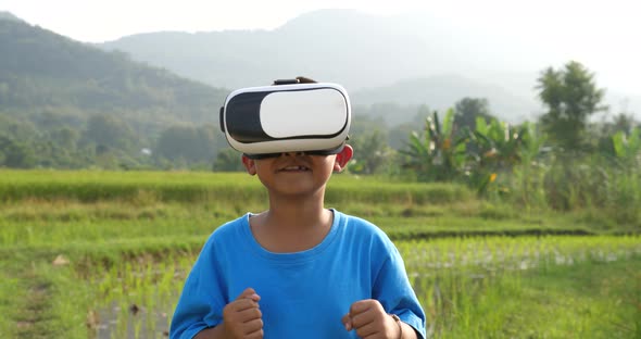 Boy Dancing with VR Glasses