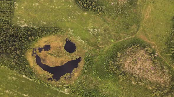 A Special Lake Seems to Laugh Slyly an Aerial View the Beauty of Nature