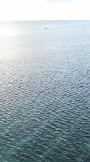 Vertical Video of the Ocean Near the Coast of Zanzibar Tanzania