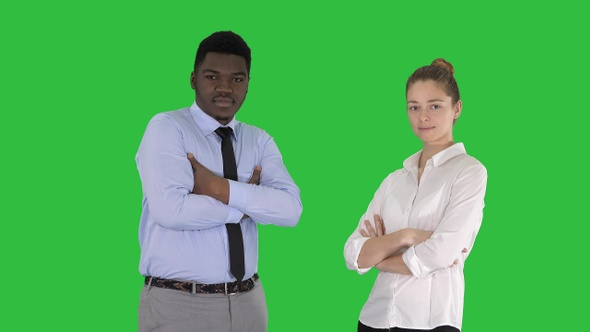 International business people standing with folded arms