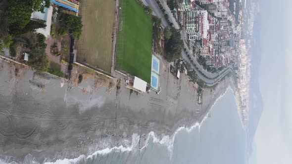 Vertical Video Alanya Turkey  a Resort Town on the Seashore