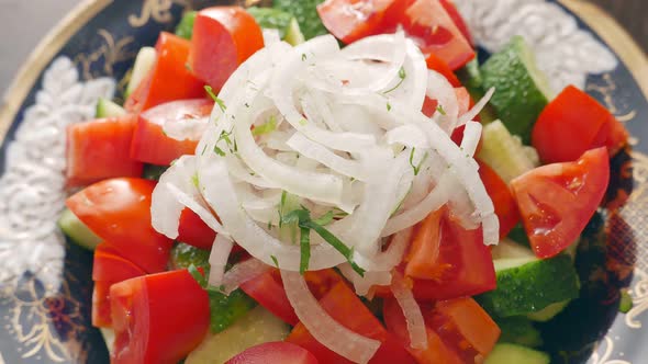 Cucumber and Tomato Salad with Onion