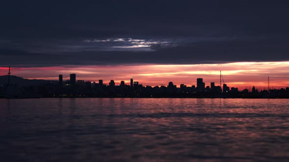 Silhouette of the Cityscape with a View of the Sky During Dusk