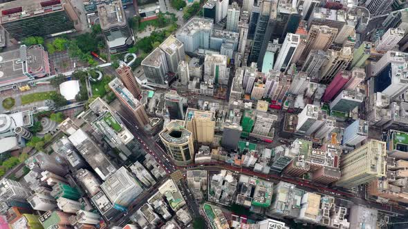 Top view of Hong Kong city