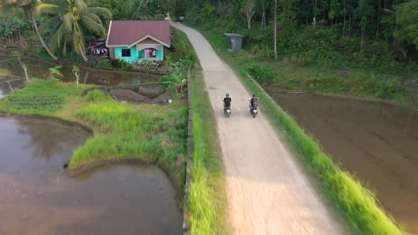 Mopeds on Rural Road in Philippines