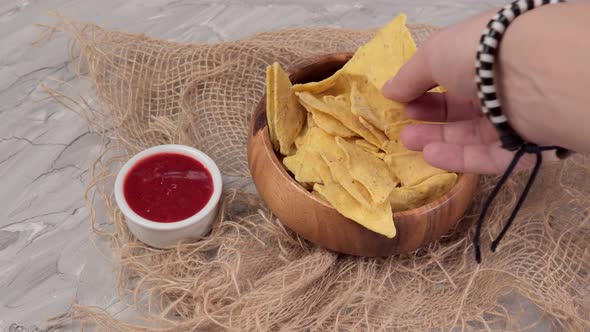 Mexican Nachos with Tomato Ketchup Sauce