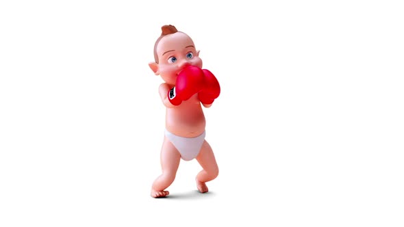 Fun 3D cartoon of a baby