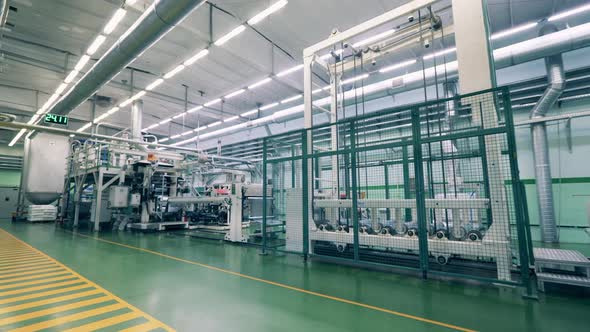 Inside View of a Modern Plastic Factory