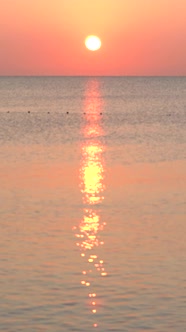 Beautiful Seascape Sun Over the Sea Near the Shore