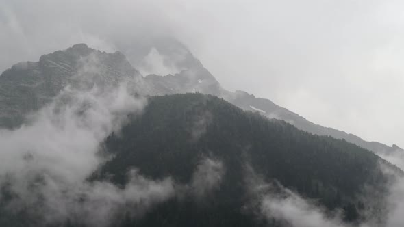 Timelapse of dark mountain landscape after rain