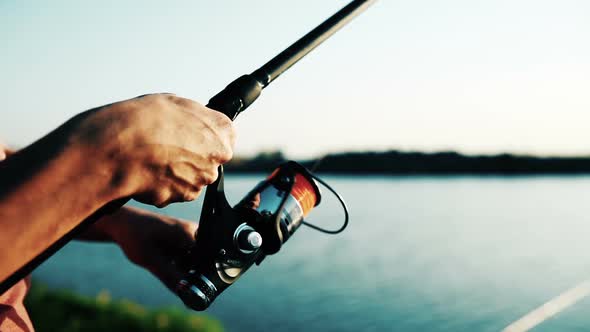 Fishing Hobby and Recreational Concept  Fishermen