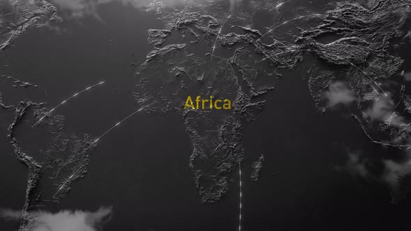 Abstract Cinematic Info Land Map Africa Connect Network