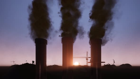 Cooling Tower Smoke Rising