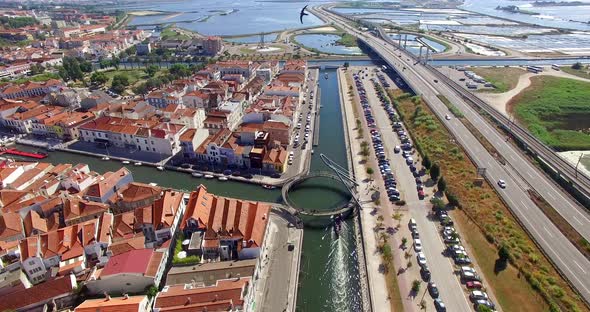 Aerial  Drone View of the Medieval Architecture.