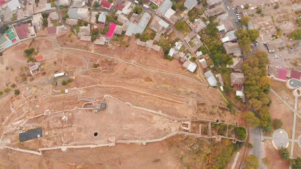 Birds Eye View Of Gori Castle Architecture And City Buildings