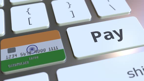 Bank Card with Flag of India As a Keyboard Key alt